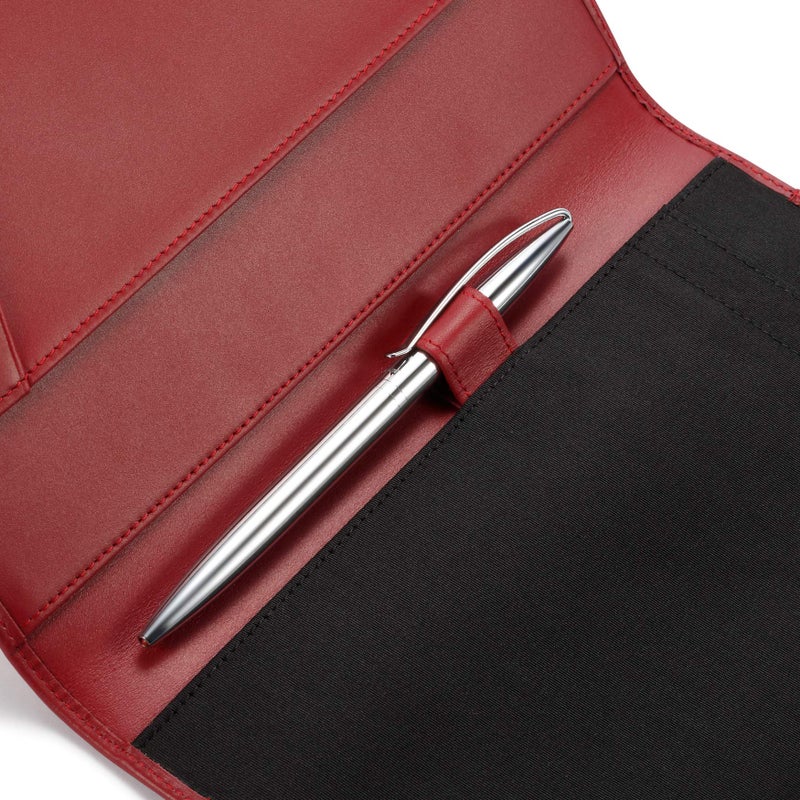 HISCOW Leather Junior Padfolio for Men & Women with Pen Loop, Italian Calfskin, Business Portfolio Notebook Folder (Bordeaux) - Image 4